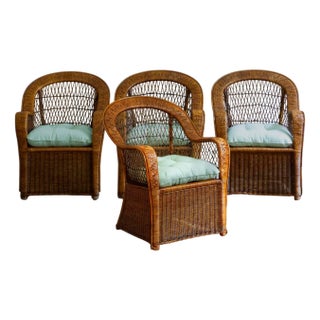 Vintage Bamboo Armchairs from Vivai Del Sud, 1970s , Set of 4 For Sale
