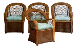 Vintage Bamboo Armchairs from Vivai Del Sud, 1970s , Set of 4