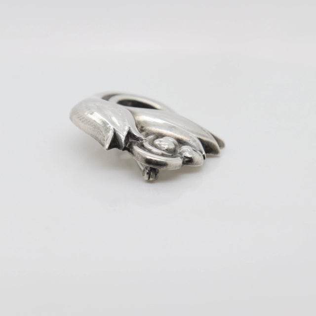 Vintage Georg Jensen Sterling Silver Tulip Brooch No. 100a For Sale - Image 11 of 12