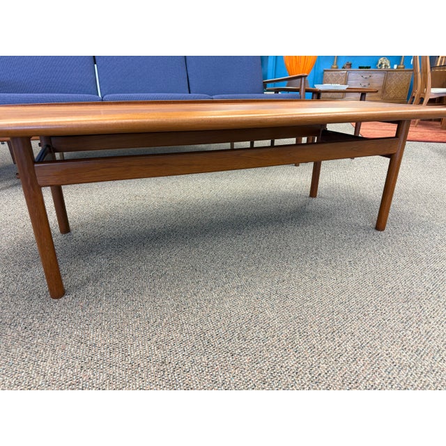 1960s 1960s Danish Teak Coffee Table Designed by Grete Jalk for Poul Jeppesen Denmark For Sale - Image 5 of 11