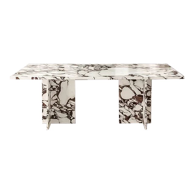 Rouge Marble Dining Table 86.6" For Sale