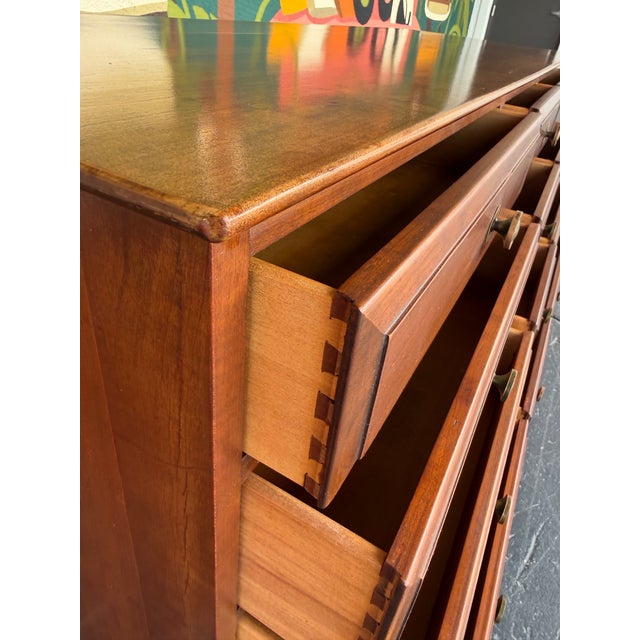 Mid Century Willett Solid Cherrywood 12 Drawer Dresser For Sale - Image 9 of 12