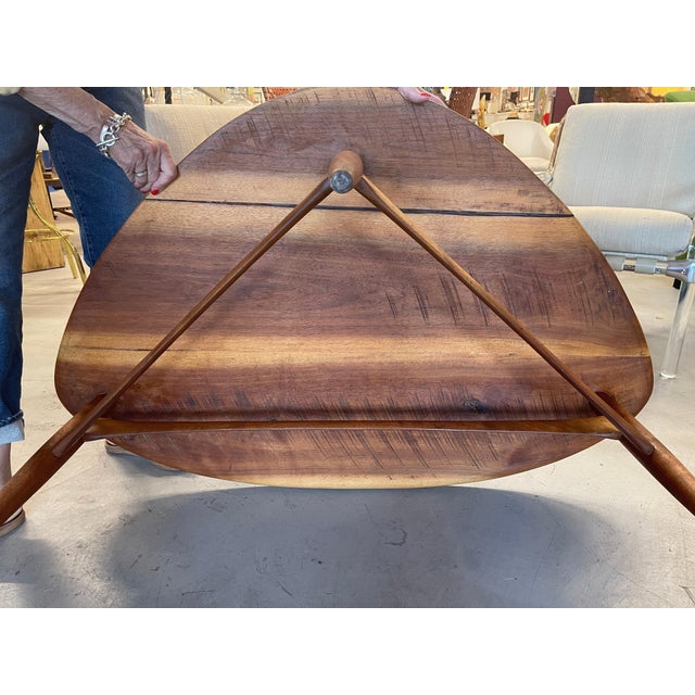 Brown Early 20th Century Scandinavian Mid-Century Guitar Pick Leaf Table For Sale - Image 8 of 18