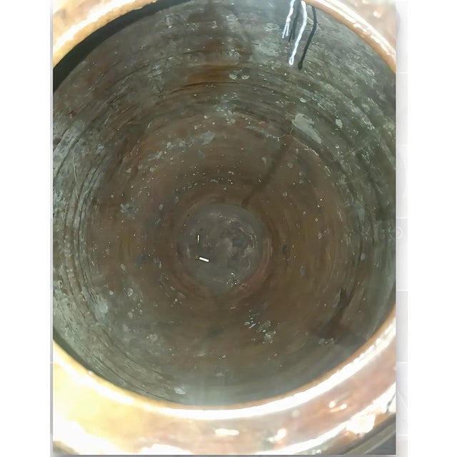Antique Large Terracotta Olive Jar With Olive Green Glazed Rim - Rustic Stoneware Storage Vessel, 19th Century For Sale - Image 12 of 12
