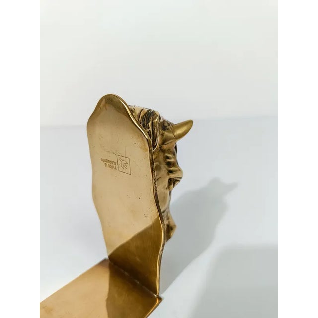 Italian Brass Sculptural Bookend, 1970s For Sale - Image 9 of 13