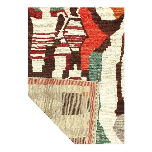 Moroccan Multi Color Fine Hand Knotted Moroccan Rug For Sale - Image 3 of 8