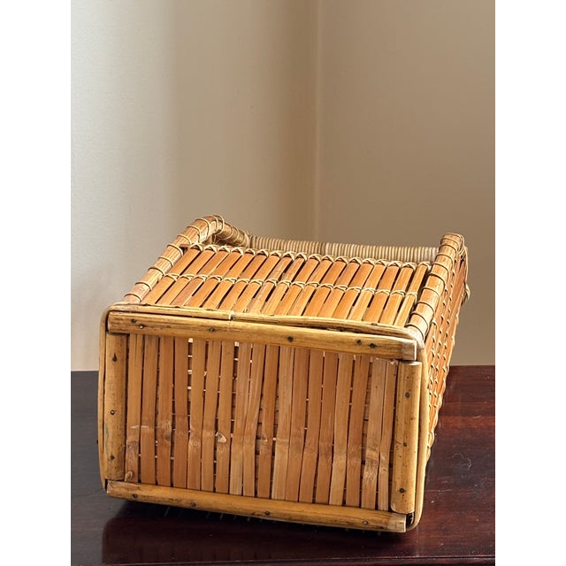 Mid-20th Century Bamboo & Rattan Wine Caddy For Sale - Image 12 of 15