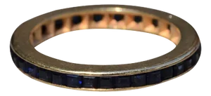 The Talulla: Ladies Vintage 14K Yellow Gold Eternity Band set with Sapphires