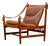 Scandinavian Safari Leather Lounge Chair in Teak, 1960s For Sale