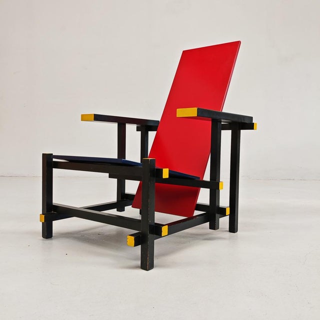 Red and Blue Maestri Series Armchair by Gerrit Thomas Rietveld for Cassina, 1980s For Sale - Image 16 of 18