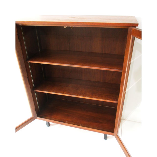 Wood Mid Century Walnut Bookcase in the Style of Globe Wernicke For Sale - Image 7 of 11