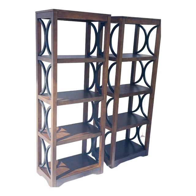 1970s Elegant Pair of Bookcase Shelves Display Racks Etagères For Sale