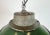 Mid-Century Modern Green Enamel and Cast Iron Industrial Pendant Light, 1960s For Sale - Image 3 of 17
