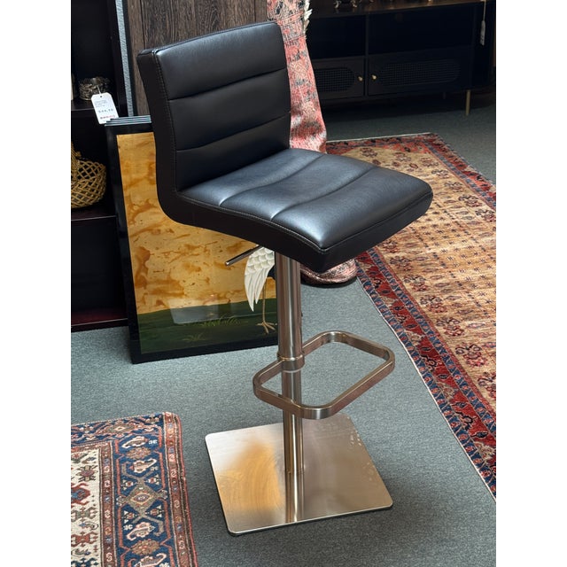 Zuri Furniture Lush Adjustable Swivel Bar Stool For Sale - Image 10 of 13
