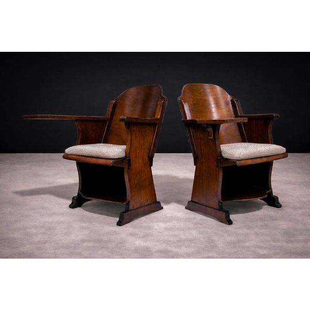 Mid-Century Modern Pair of Auditorium Armchairs in Bentwood, Cimo, 1950s - Lot 140 For Sale - Image 3 of 11