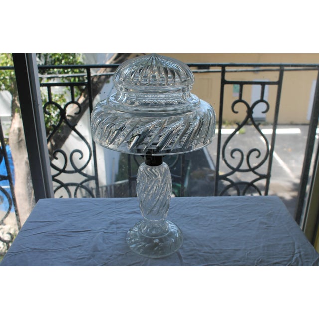 Victorian Masterpiece Cut Glass Lamp by Famed F & C Osler C. 1870 For Sale - Image 3 of 11