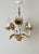 Hollywood Regency Hollywood Regency Cream and Gilt 3-Arm Chandelier with Floral Details, 1970 For Sale - Image 3 of 15