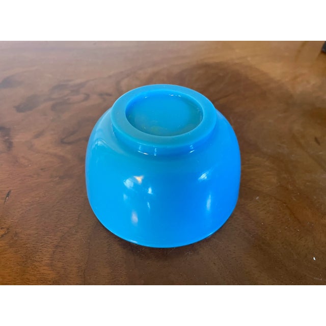 Antique 19th Century Bright Peacock Blue Peking Glass Footed Bowl For Sale - Image 12 of 13