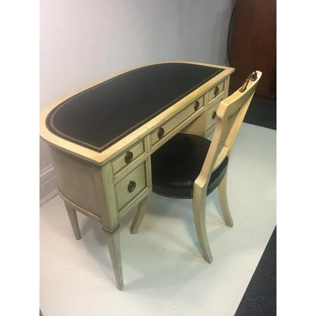 Ivory Hollywood Regency Desk and Chair For Sale - Image 8 of 13