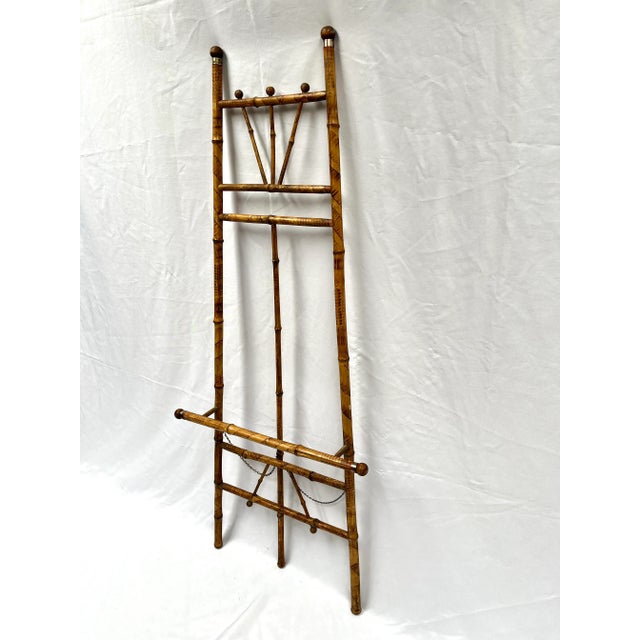 Chinoiserie Vintage Scorched Bamboo Folding Floor Easel For Sale - Image 3 of 11