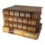 Mid-Century French Faux Leather Book Decanter Tantalus Bar Set For Sale