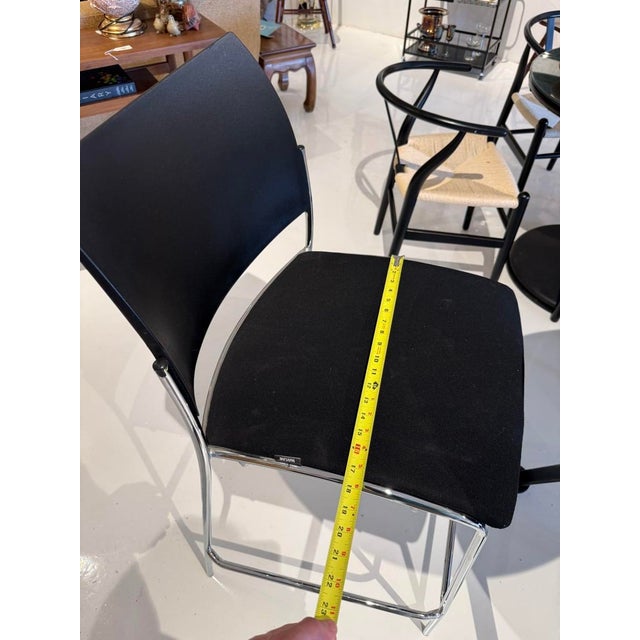 Metal Modern Mayline Black Bar Stool (Set of 2) For Sale - Image 7 of 8