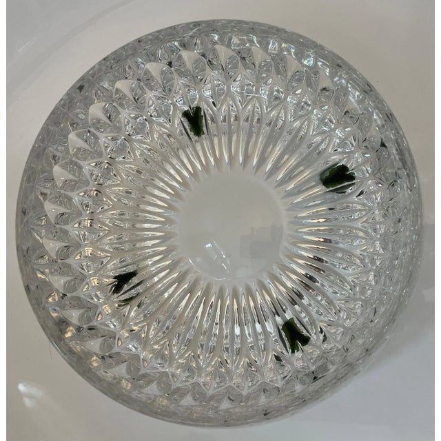 Decorative glass serving bowl. Felt feet on the bottom keep it from scratching your wood surfaces.