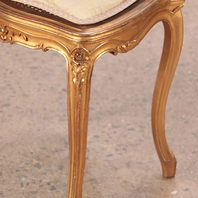 Pair of Giltwood and Carved French Louis XV Style Side Chairs. Circa 1900 For Sale In Greensboro - Image 6 of 13