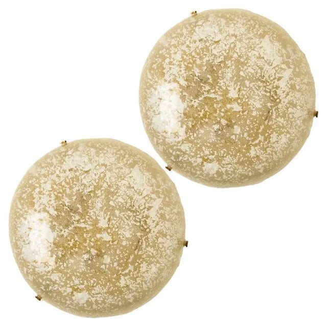 Vintage Round Snowflake Glass Flush Mount, Germany, 1970 For Sale - Image 12 of 12