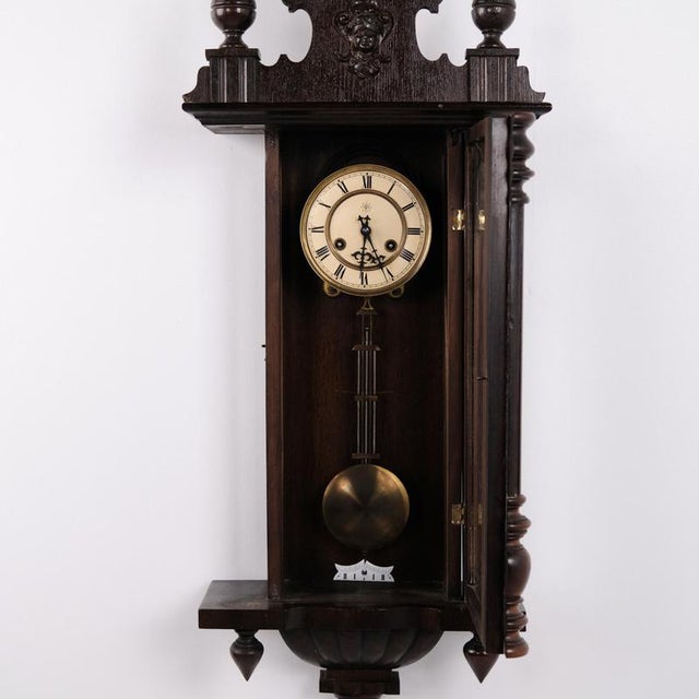 Vintage Junghans Oak Wall Clock, 1920s For Sale - Image 3 of 11