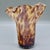 Late 20th Century Vintage Tortoiseshell Art Glass Handkerchief Vase — Amber & Cream Ruffled Fazzoletto Vase, Murano Style For Sale - Image 5 of 11