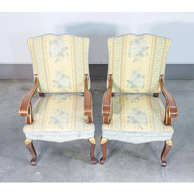 Empire Style Armchairs in Walnut, Set of 2 For Sale - Image 4 of 11