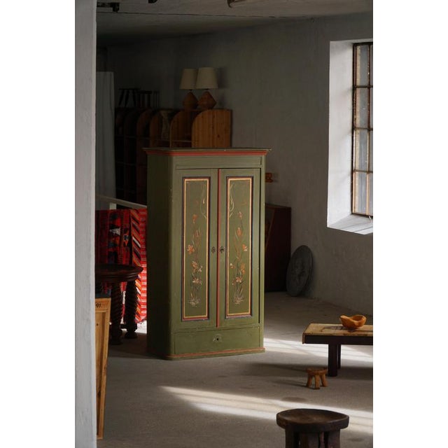 Antique Danish Painted Cabinet with Floral Motifs, 1800s For Sale - Image 5 of 18