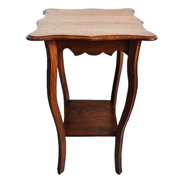 Tall Art Nouveau Plant Table in Oak, 1920s For Sale