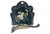 This antique, English, papier-mâché silent butler and brush has a hand-painted floral design. Made out of paper and...