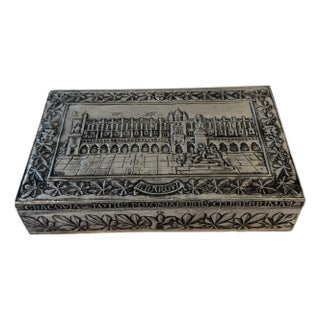 Vintage Polish Metal and Wood Box For Sale