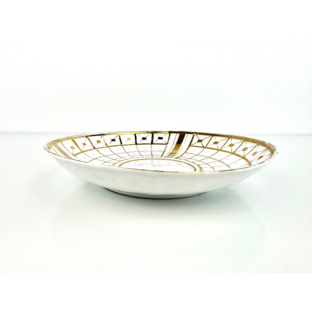 Ceramic Vintage Mid Century Art Deco German Hand Painted Dish For Sale - Image 7 of 11