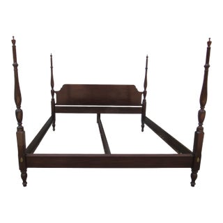1980s Henkel Harris Mahogany King Size Poster Bed Designer For Sale