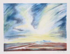 Lloyd Lozes Goff, "Mt. Taylor," Lithograph