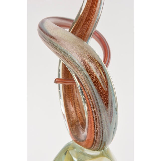 1980s Vintage Murano Swirled Signed Love Knot Glass Sculpture 80's For Sale - Image 5 of 9