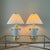 1980s 1980s Chinoiserie Hollywood Regency Blue and White Fishnet Table Lamps With Custom Fabric Shades - A Pair For Sale - Image 5 of 17