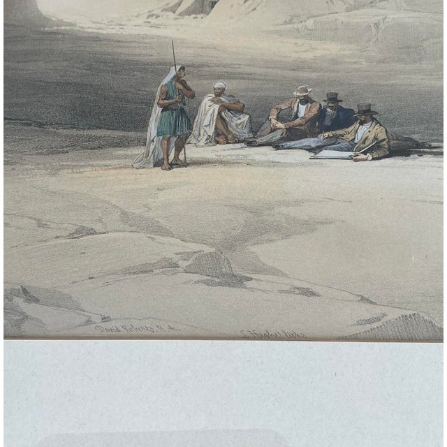 Late 19th Century Large Hand-Colored David Roberts r.a. Lithograph – Entrance to the Tombs of the Kings of Thebes – Framed Egyptian Grand Tour Print For Sale - Image 9 of 10