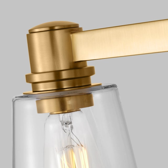 Metal Chapman & Myers by Visual Comfort Studio Alessa 3-Light Bath Vanity Sconce in Burnished Brass For Sale - Image 7 of 8