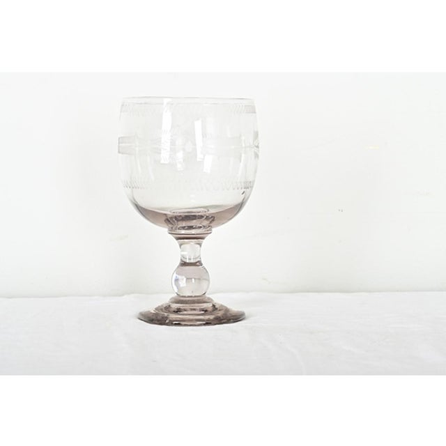 19th Century French 19th Century Etched Glass Chalice For Sale - Image 5 of 11