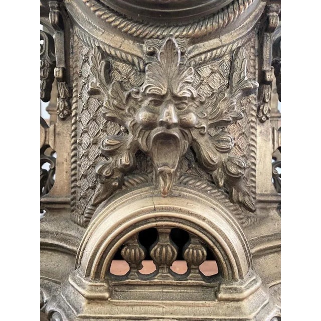 Decorative Golden Clock in Louis XIV Style, 1950s For Sale - Image 4 of 12