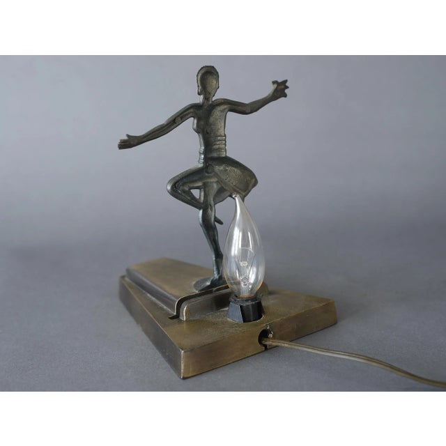 1930s Loevsky & Loevsky Art Deco Nude Lady Holding Bird Lamp For Sale In San Francisco - Image 6 of 12