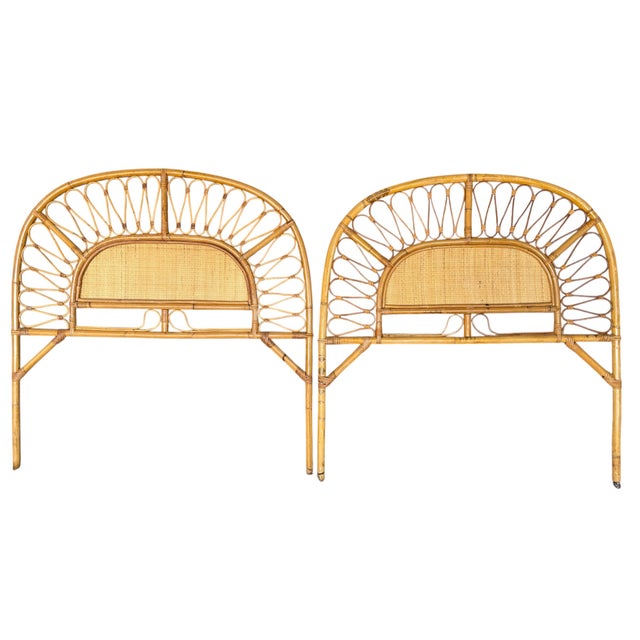 Vintage French Headboards in Bamboo and Rattan, 1960s, Set of 2 For Sale - Image 6 of 6