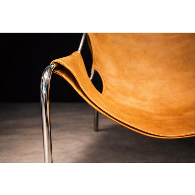 Burnt Orange Pair of Paulistano Armchairs by Paulo Mendes da Rocha for Objekto, Brazilian Modern, 1970s - Lot 678B For Sale - Image 8 of 16