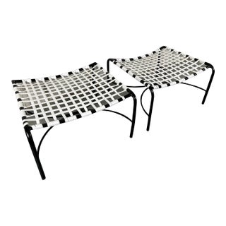 1950s Attributed to Tadao Inouye for Brown Jordan " Kantan "Style Ottomans - Set of 2 For Sale