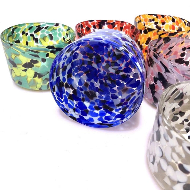 Chartreuse Multicolored Murano Glass Glasses from YourMurano, Set of 6 For Sale - Image 8 of 10